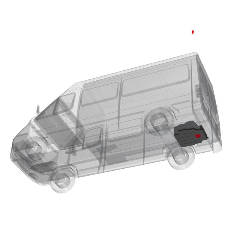 Aplast serbatoio acque grigie sottopianale Ford Transit posizione di montaggio