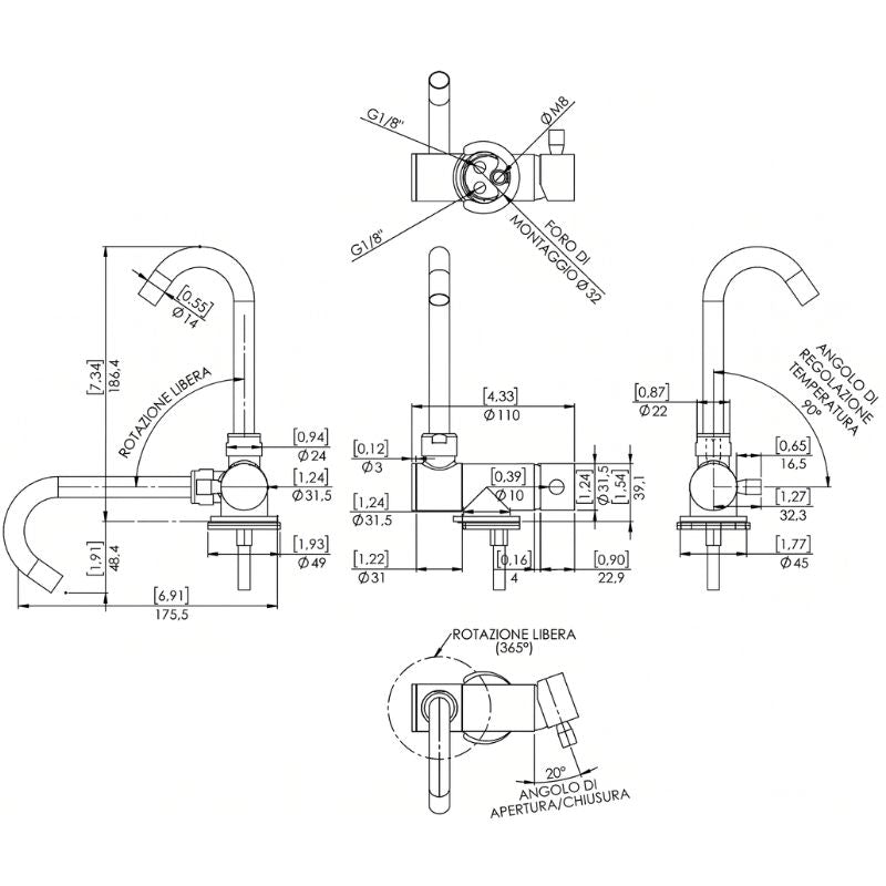 CAN RB1853 disegno tecnico misure dati