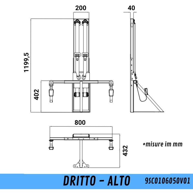 CTA Smart Kit puntone dritto alto attacco cintura 1.199,5mm seduta 405mm