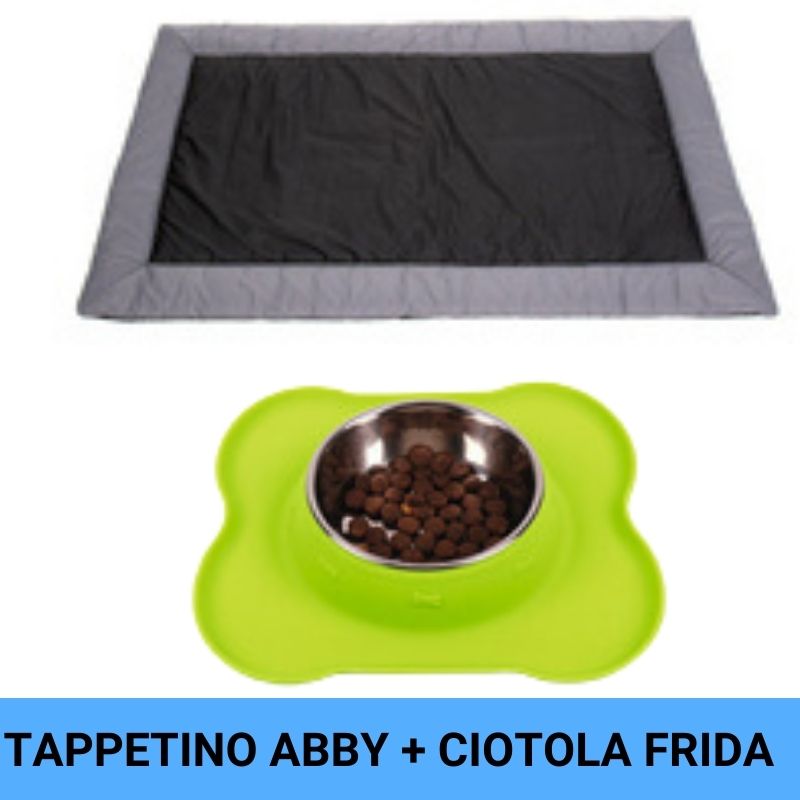 Camp4 tappetino cane Abby con ciotole Frida
