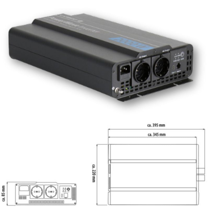 Carbest PowerWave 2000W disegno tecnico misure