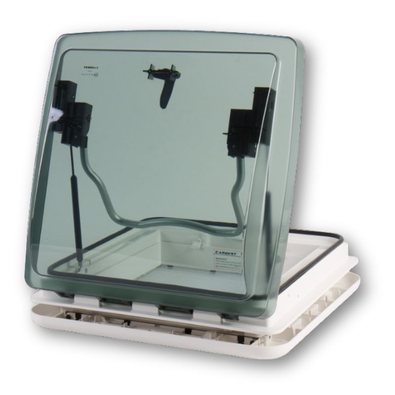 Carbest oblò 40x40cm cupola fumè visto da dietro aperto