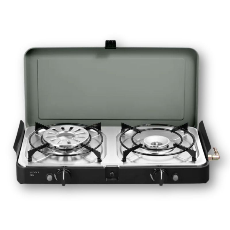Dometic-Cadac 2 Cook 3 Pro Deluxe aperto senza piastre frontale