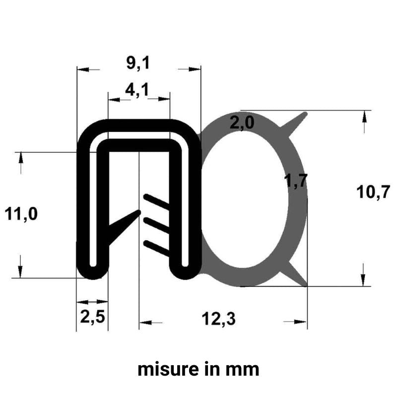 GUARNIZIONE INTERNA PROFILO PORTE & PORTELLONI