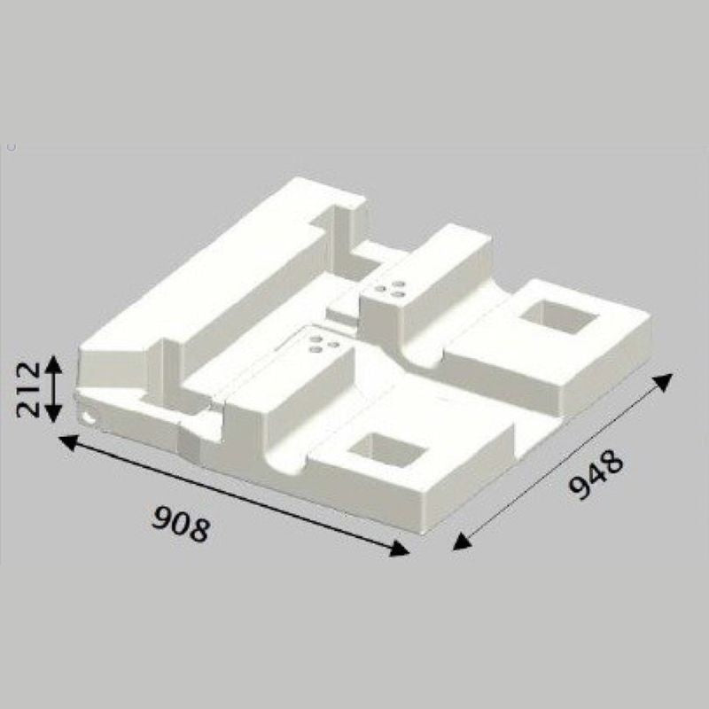 Serbatoio sottopianale sagomato 103L per Ducato X250 disegno tecnico misure