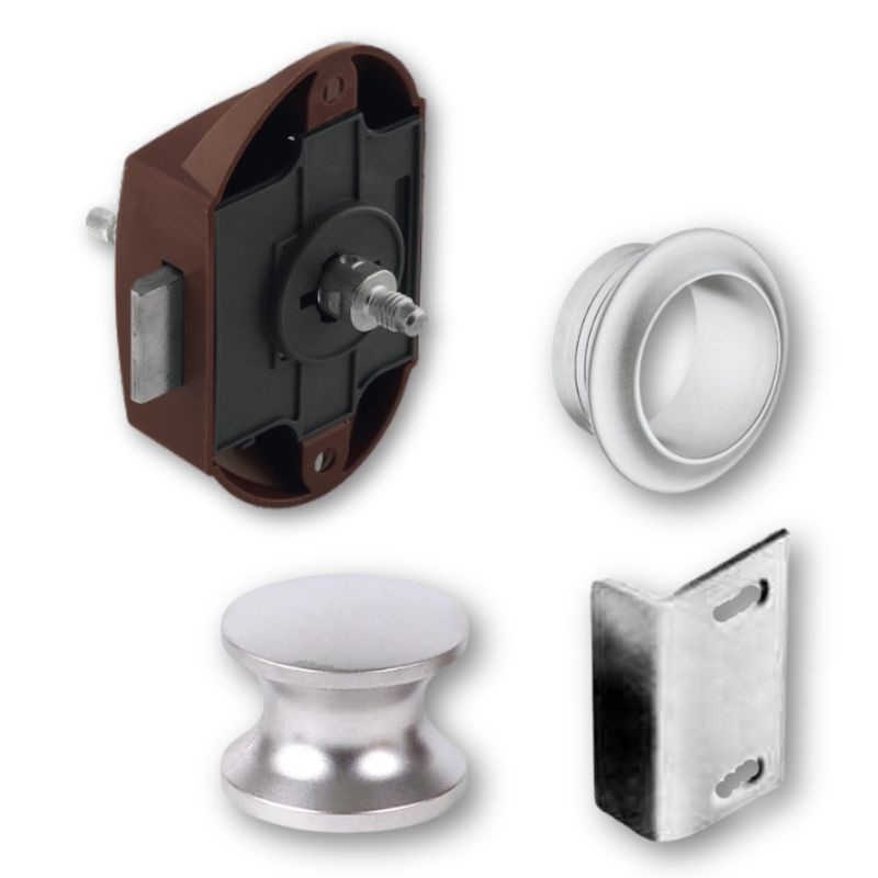 Serrature push lock bilaterale argento
