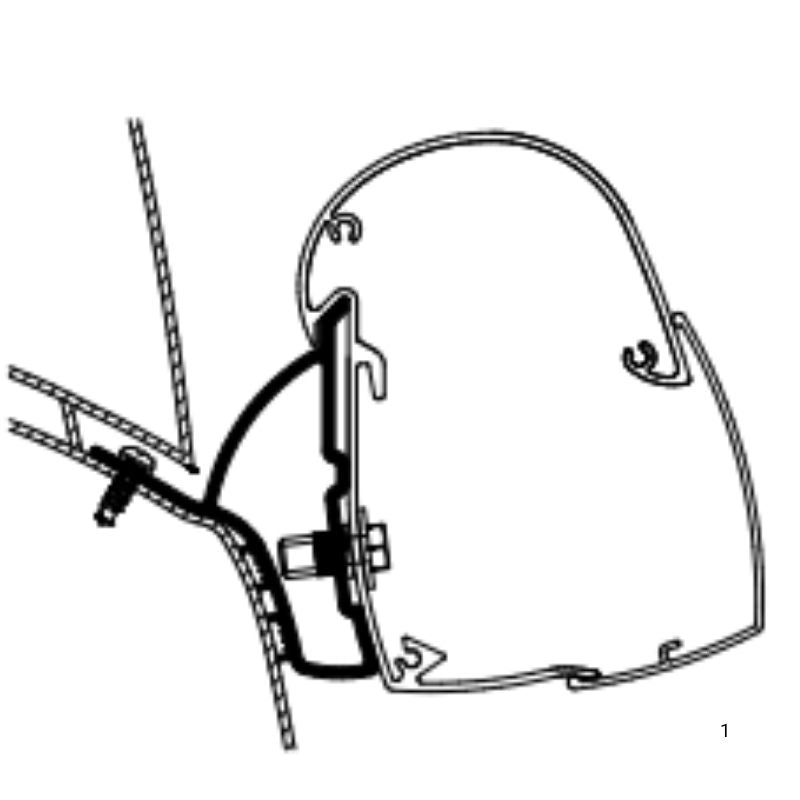 Thule adattatori tendalini Ducato H1 e Hymer car302