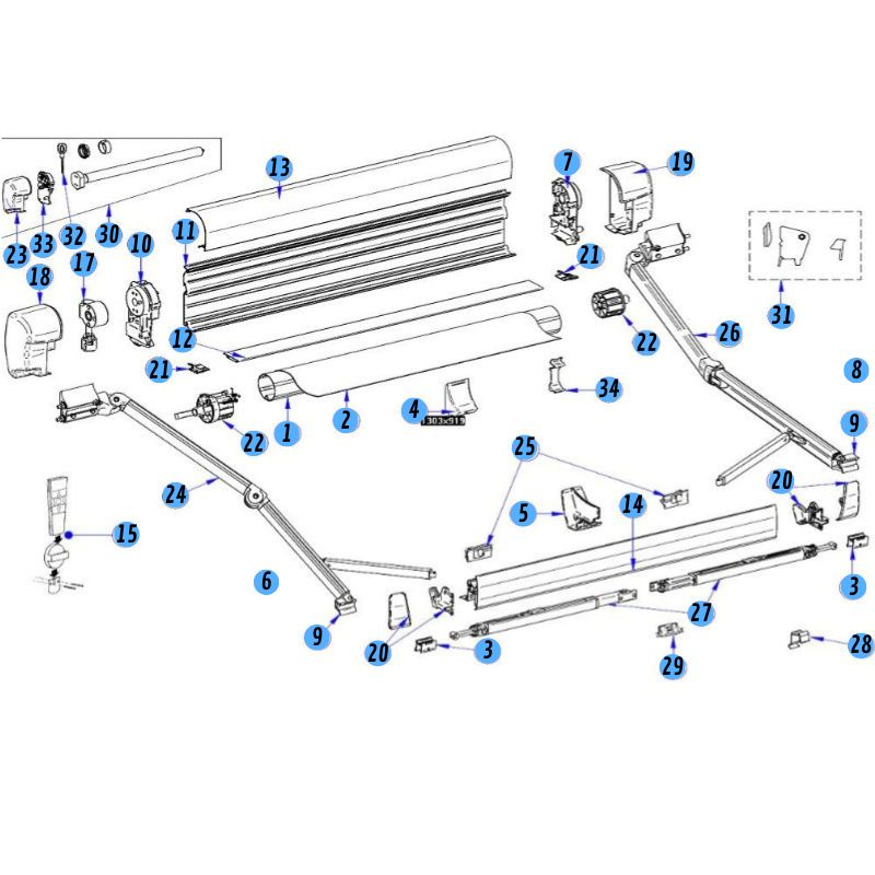 Thule ricambi per tendalino Omnistor 8000