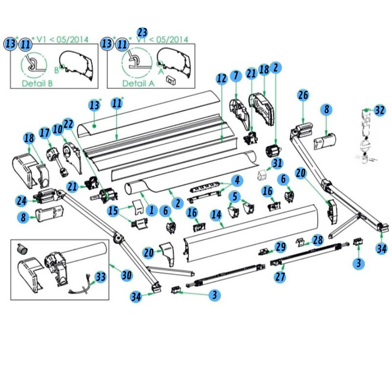 Thule ricambi per tendalino Omnistor 9200