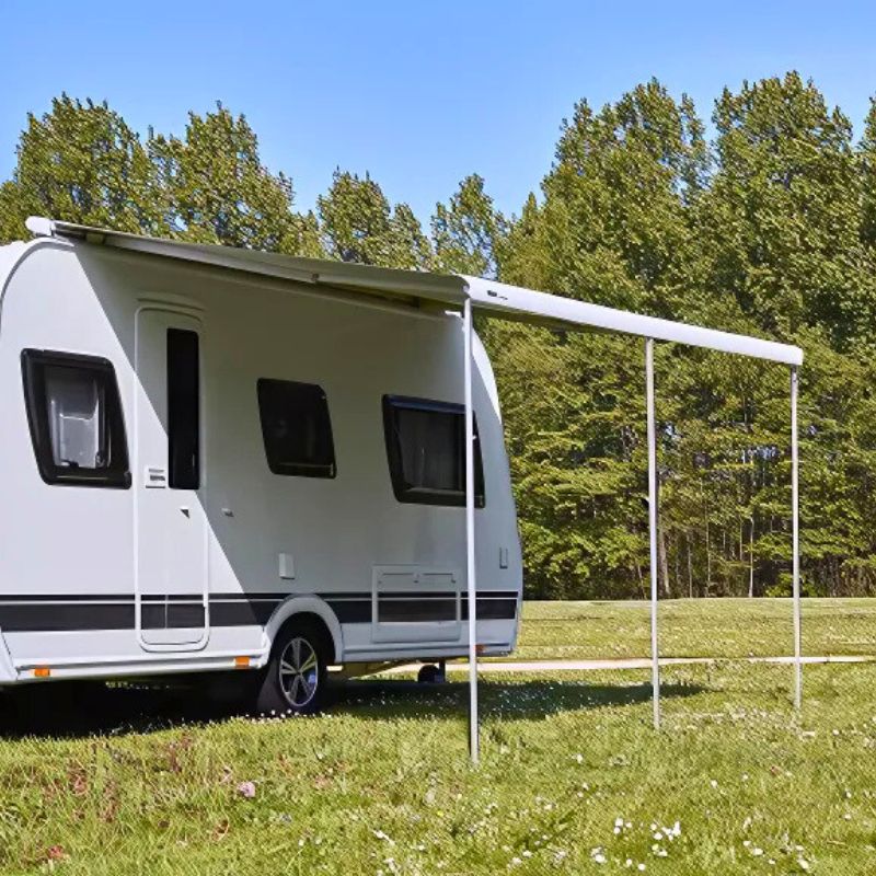 Thule terza gamba aggiuntiva per tendalini Omnistor in uso con roulotte