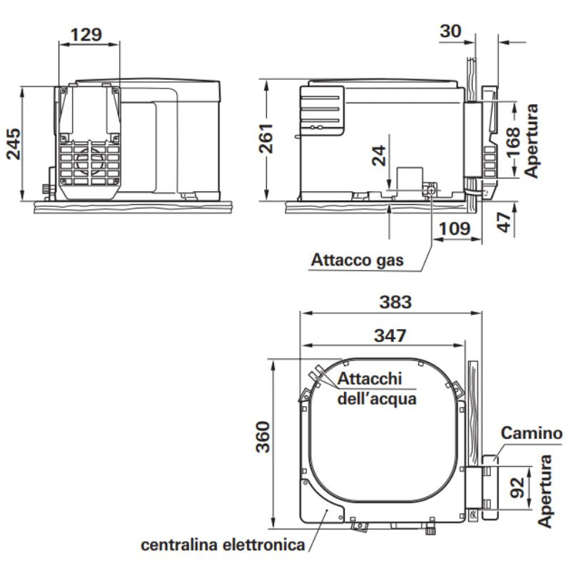 Truma BG 10 e BGE 10 disegno tecnico misure