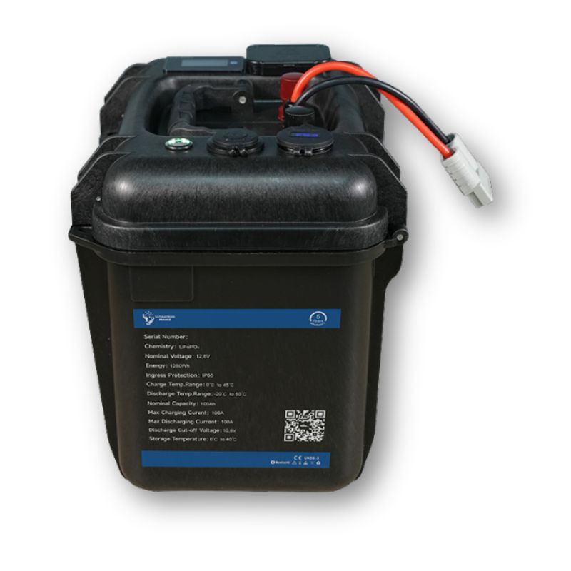 Ultimatron powerstation impermeabile 12V 100Ah di lato