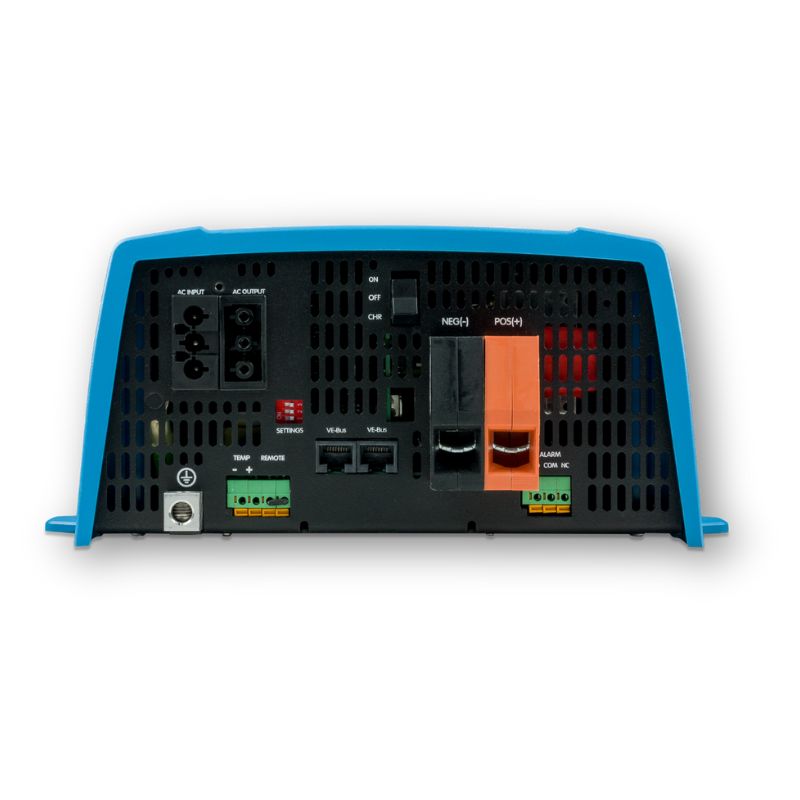 Victron Energy Multiplus 12/1600/70 dettaglio collegamenti vista frontale