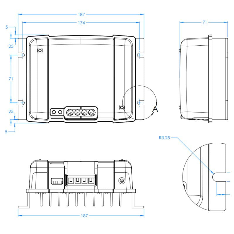 Victron Energy Orion TR12-12 18 (isolato) disegno tecnico misure