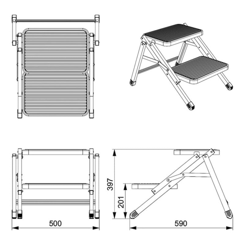 CARBEST - DOPPIO GRADINO PIEGHEVOLE