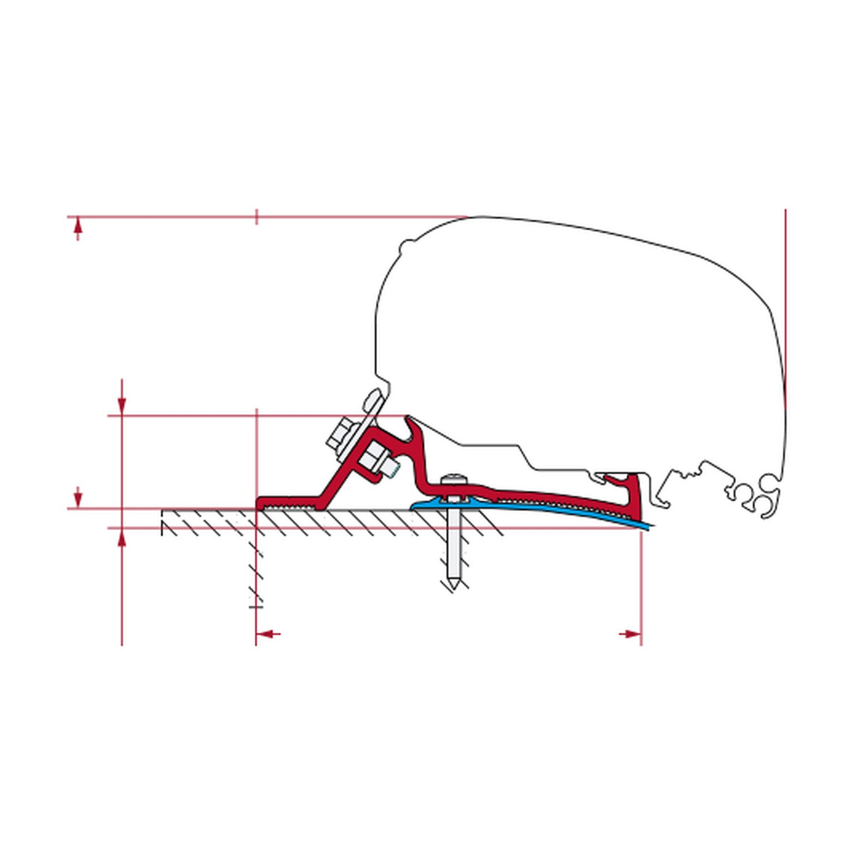 Fiamma Adapter Laika Ecovip Rexosline Kreos, f80: disegno di montaggio
