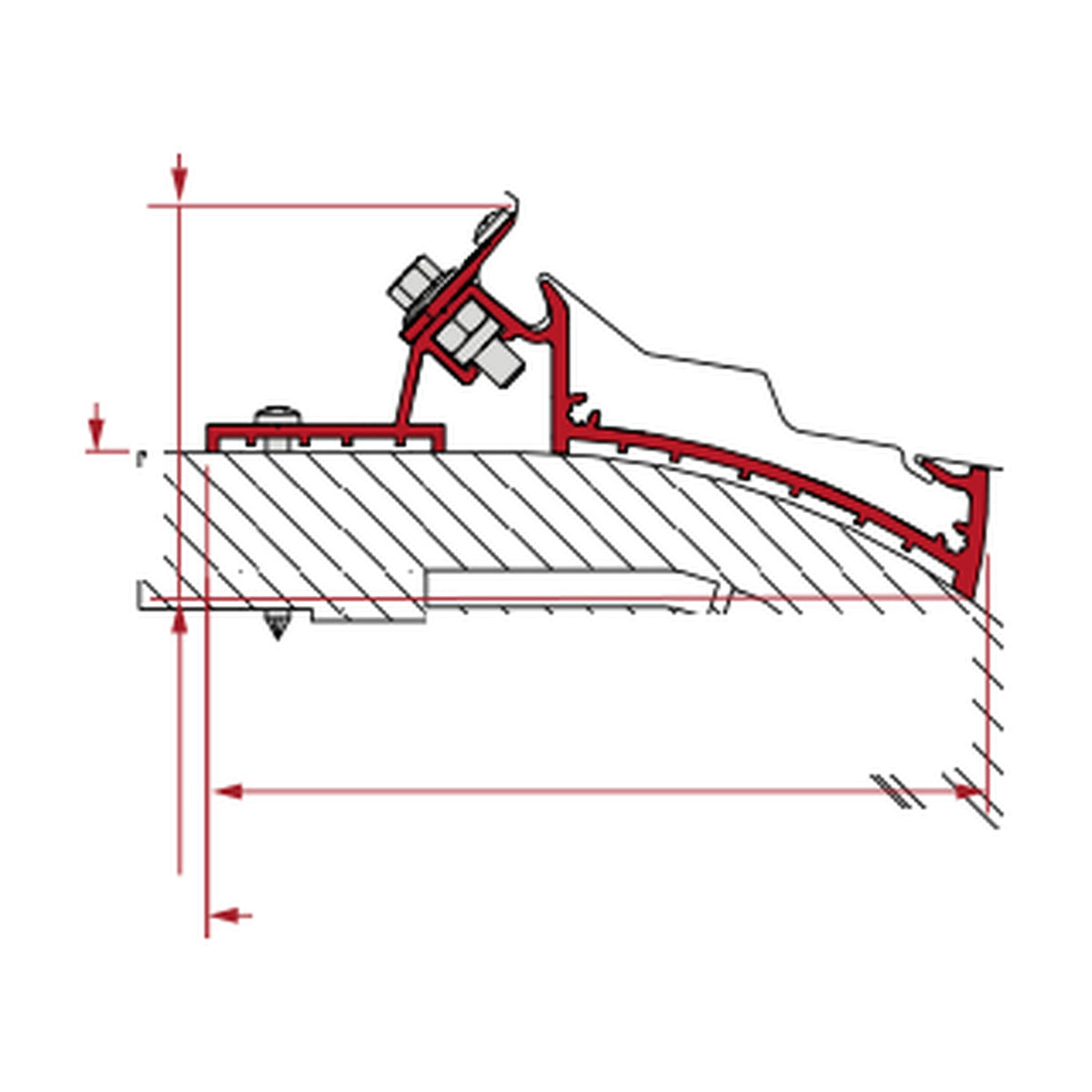 Fiamma Kit Arca Mobilvetta K-Yacht, tendalino F80: disegno di montaggio