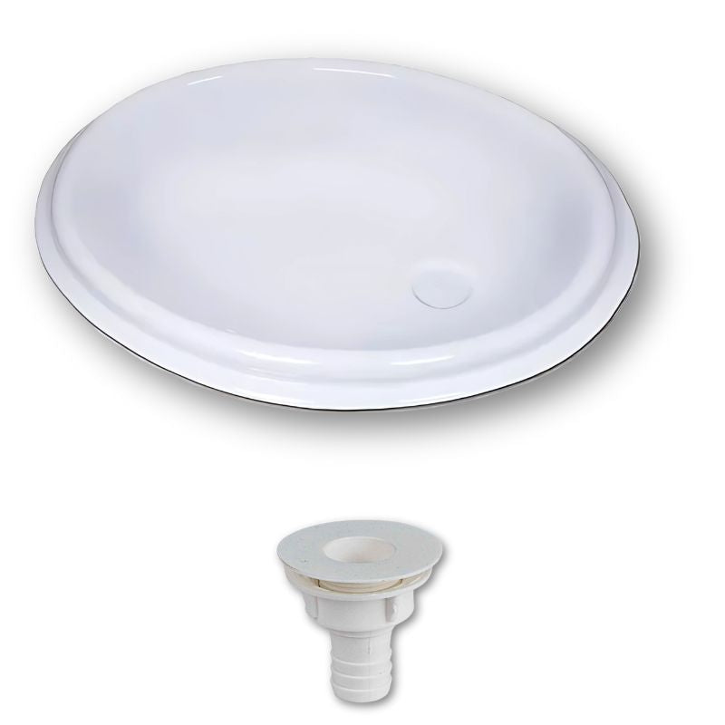 RV BASIC - LAVANDINO OVALE DA INCASSO CON ACCESSORI