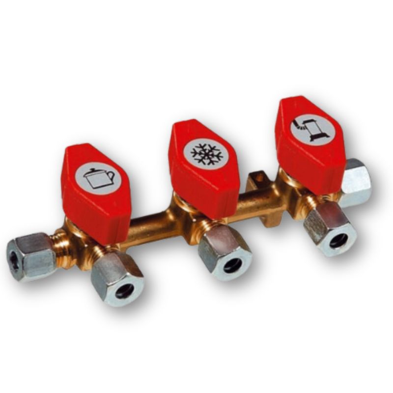 rubinetti utenze gas camper 3 vie