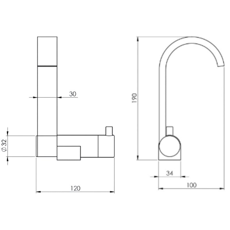 RV BASIC - MISCELATORE CANNA PIATTA PIEGHEVOLE