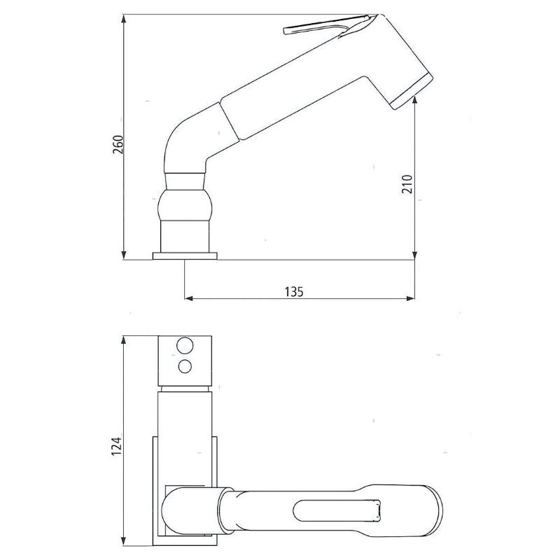 RV BASIC - MISCELATORE CON DOCCETTA ESTRAIBILE