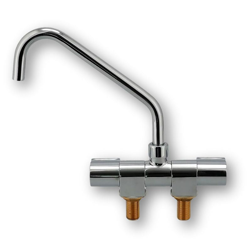 RV BASIC - MISCELATORE DOPPIA MANOPOLA CANNA PIEGHEVOLE & GIREVOLE