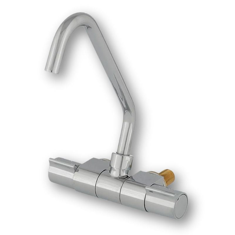 RV BASIC - MISCELATORE DOPPIA MANOPOLA CANNA PIEGHEVOLE & GIREVOLE
