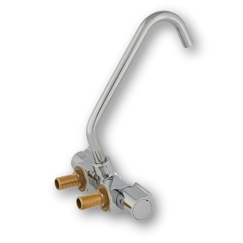 RV BASIC - MISCELATORE DOPPIA MANOPOLA CANNA PIEGHEVOLE & GIREVOLE