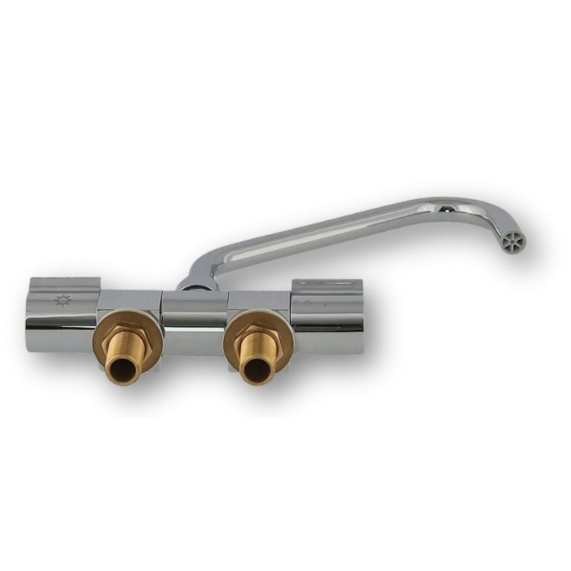 RV BASIC - MISCELATORE DOPPIA MANOPOLA CANNA PIEGHEVOLE & GIREVOLE