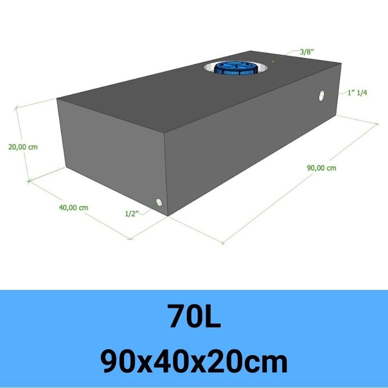serbatoio acqua camper 70L 90x40x20cm