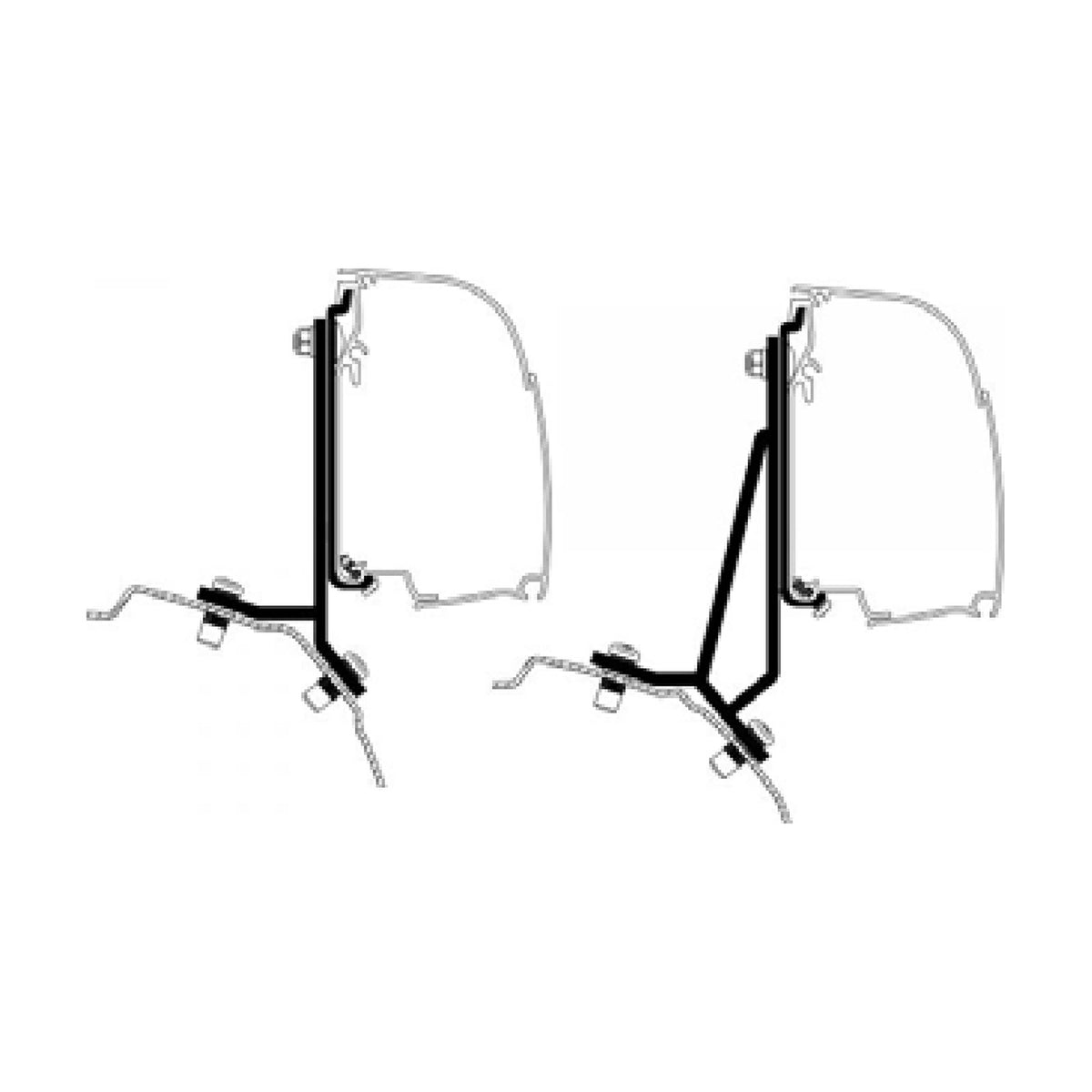 Thule Adattatori Ford Transit Custom lift roof, tendalino, versione FINO AL 2023: disegno di montaggio