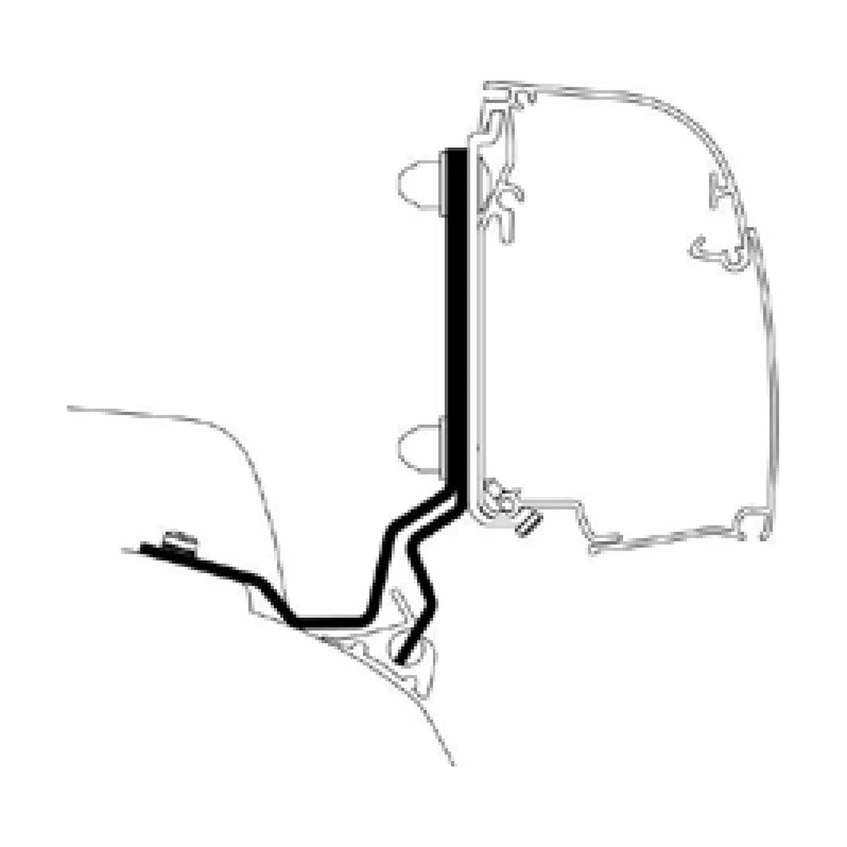 Thule Adattatori Ford Transit Custom lift roof, tendalino, versione V710 RAPIDO GROUP: disegno di montaggio