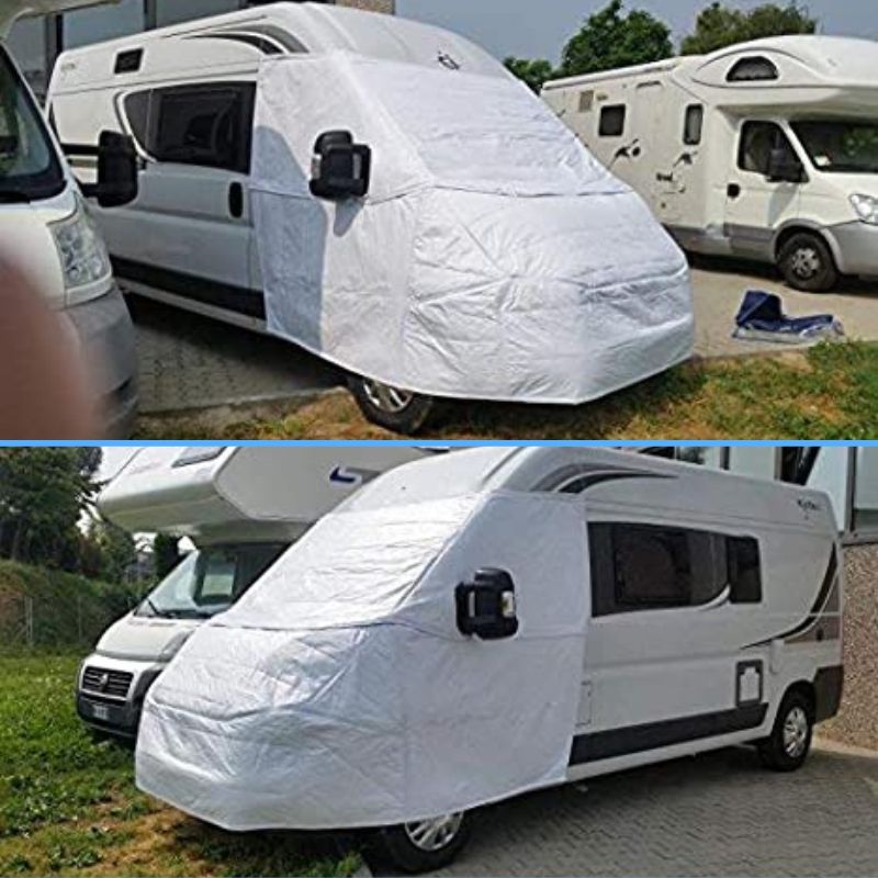 NRF CoverWhite oscurante estivo esterno in uso su furgonato