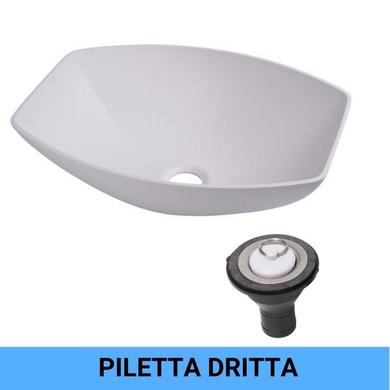 RV Basic lavandino semiovale bianco con piletta dritta