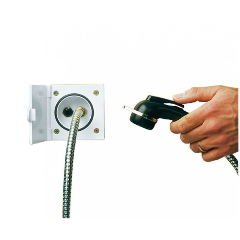 Reich presa esterna doccia camper con microinterruttore colore bianco con doccino