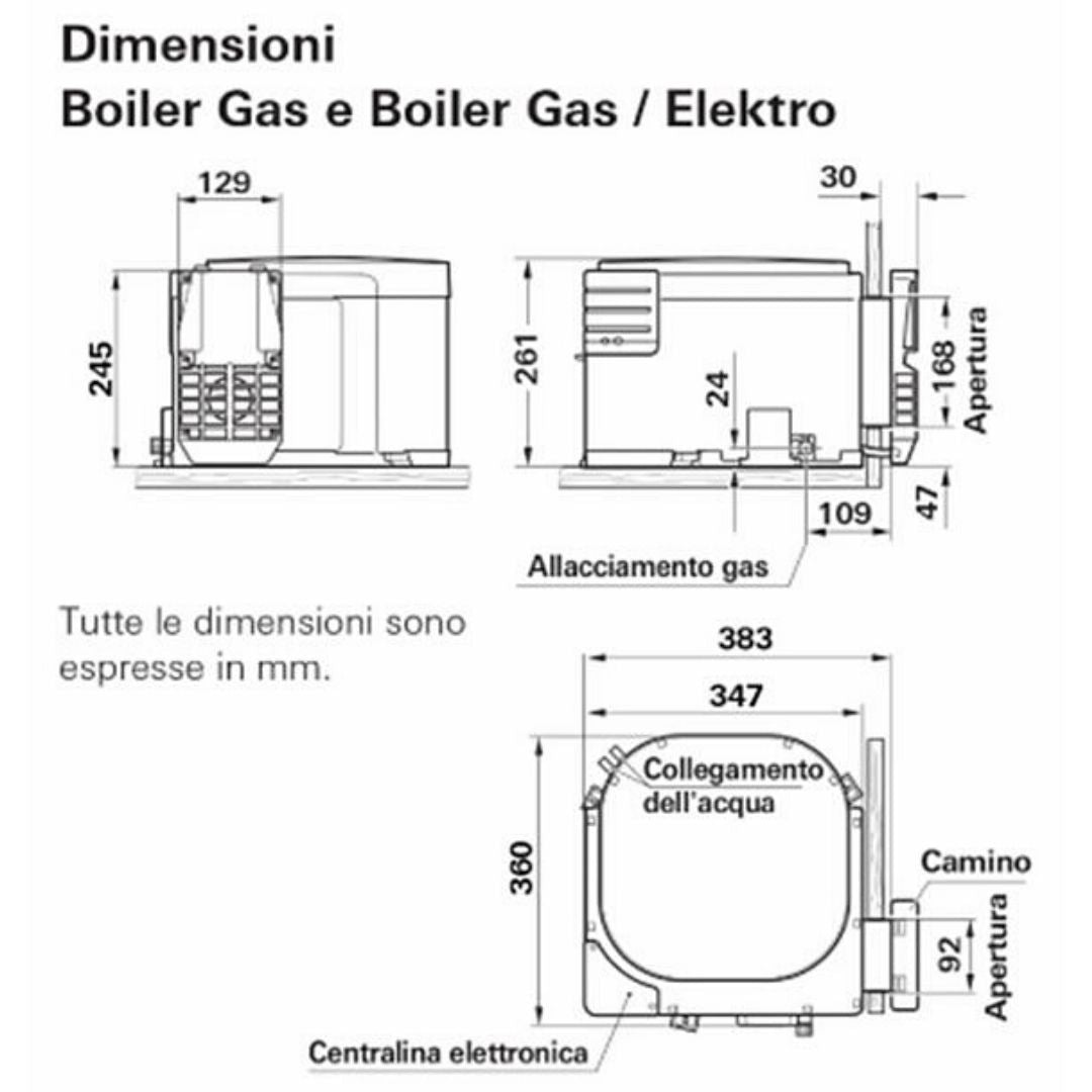 BOILER TRUMA TB 10 LITRI A GAS