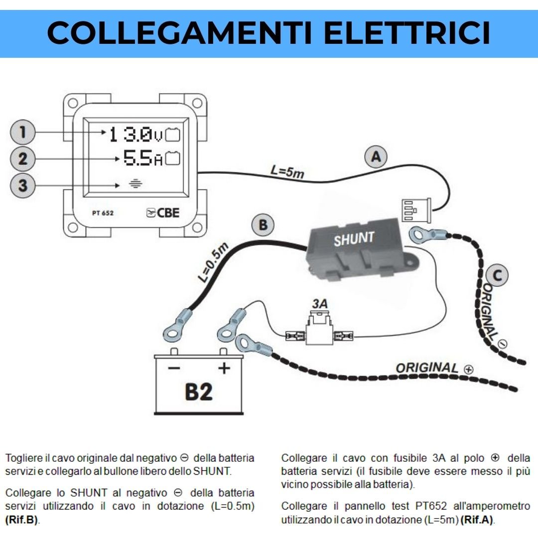 DISPLAY PT652 CBE CONTROLLO BATTERIA SERVIZIO