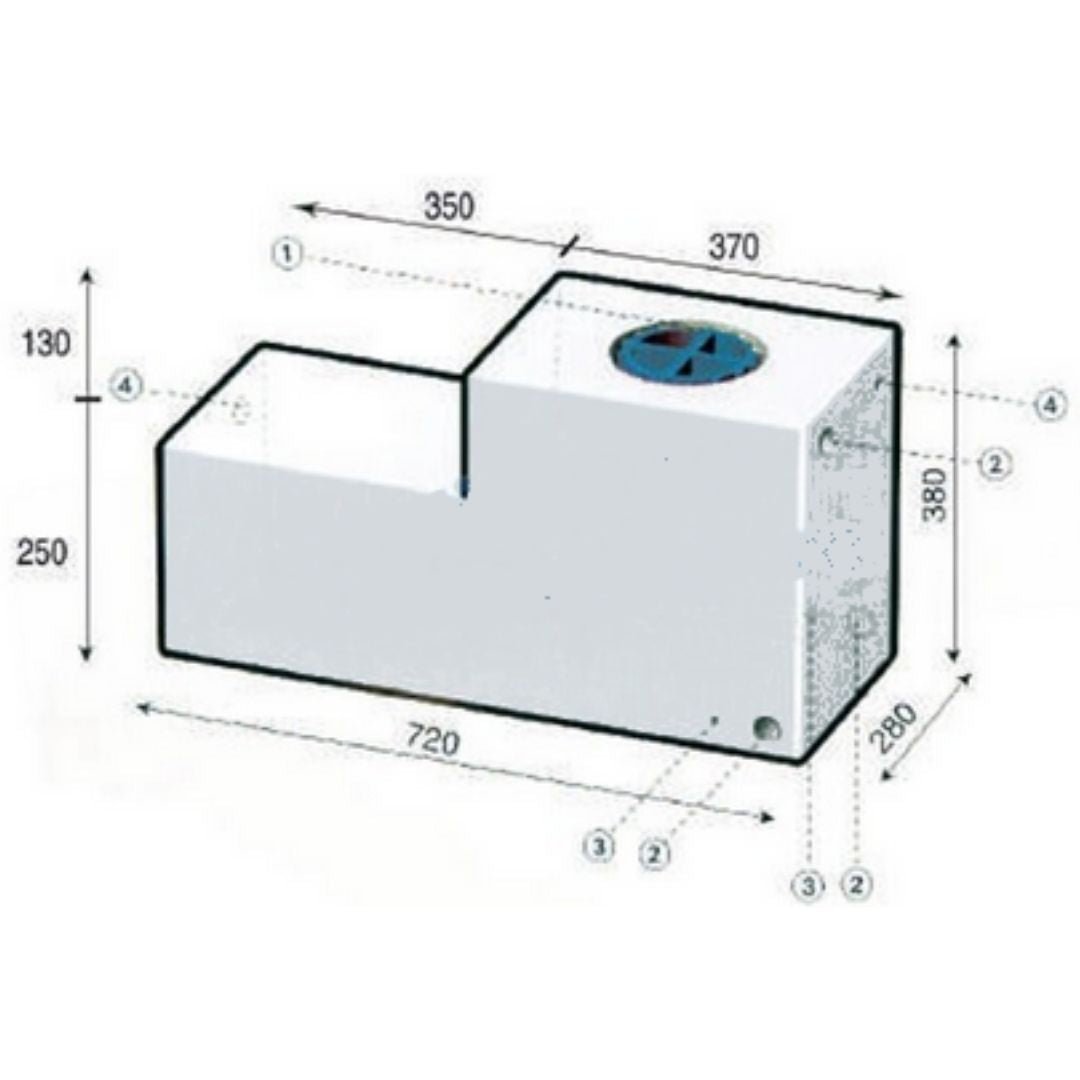 SERBATOIO SAGOMATO BIANCO 65L