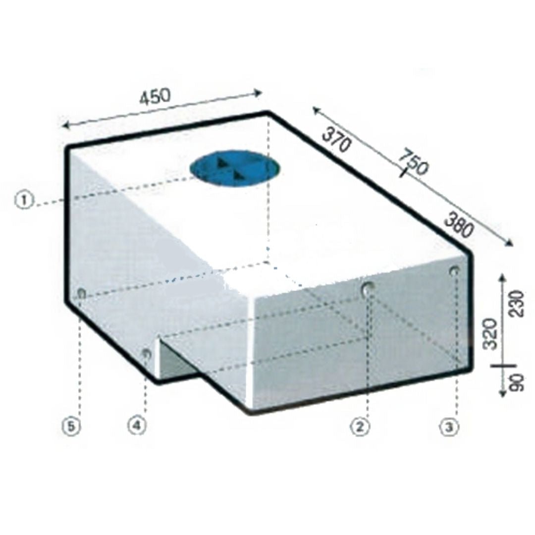 SERBATOIO SAGOMATO BIANCO 85L