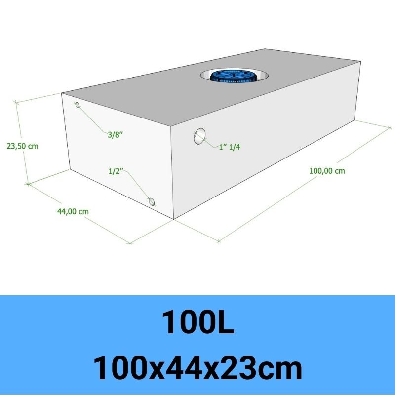 serbatoio acqua camper 100L 100x44x23cm