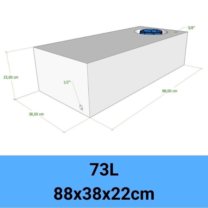serbatoio acqua camper 73L 88x38x22cm