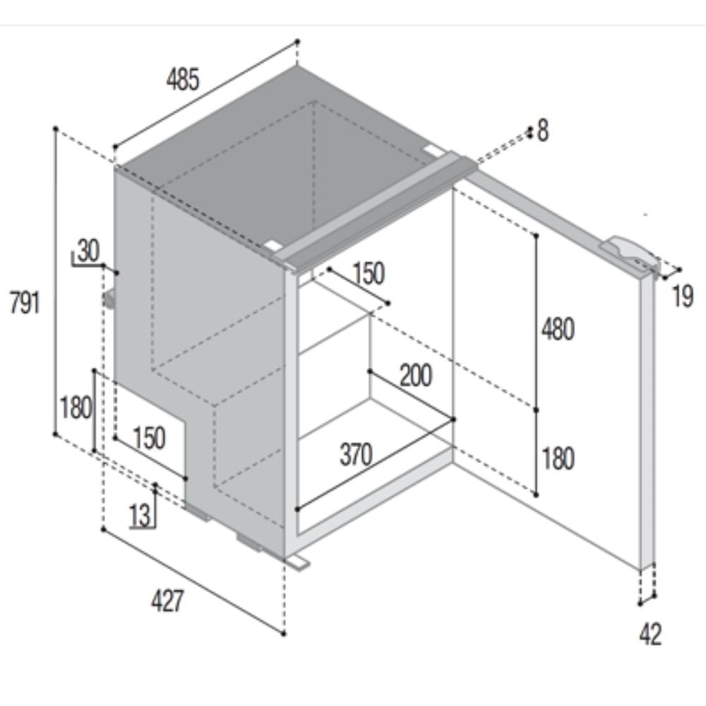 vitrifrigo-c85i-disegno tecnico misure
