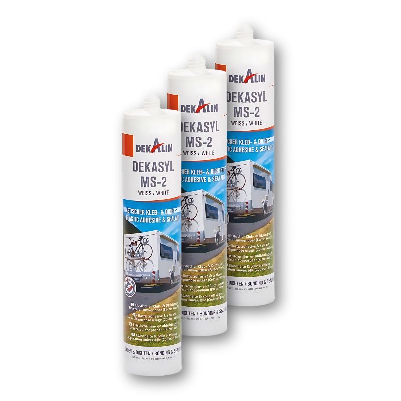 3 cartucce 300mL Dekalin Dekasyl MS-2 Polymer colla sigillante per camper