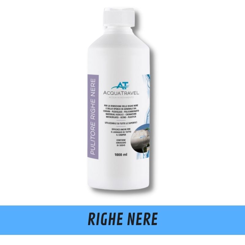 AcquaTravel flacone 1L liquido pulizia righe nere esterno camper