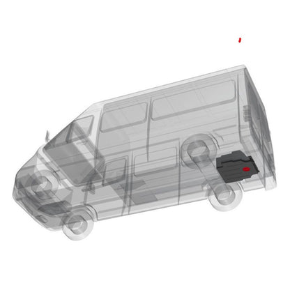 Aplast serbatoio acque grigie sottopianale Ford Transit posizione di montaggio