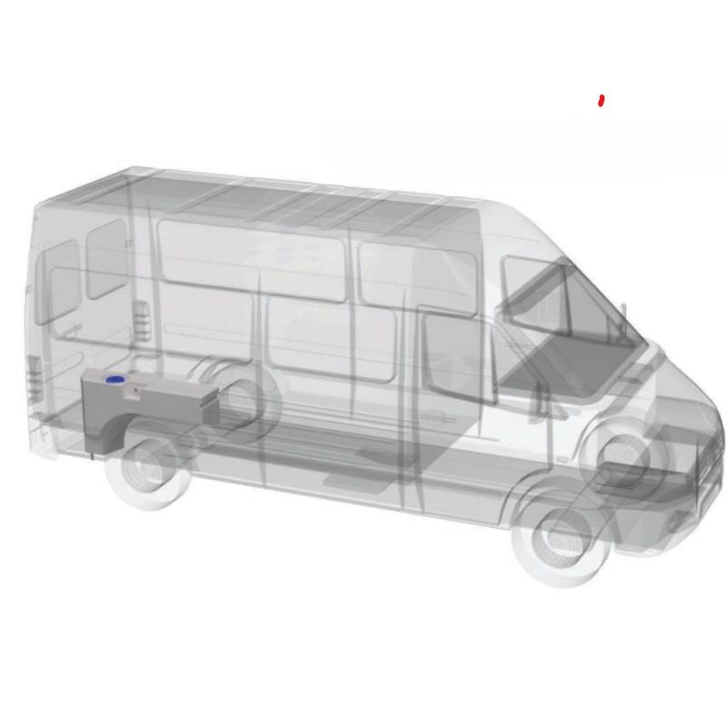 Aplast serbatoio passaruota 112L per Ducato posizione montaggio