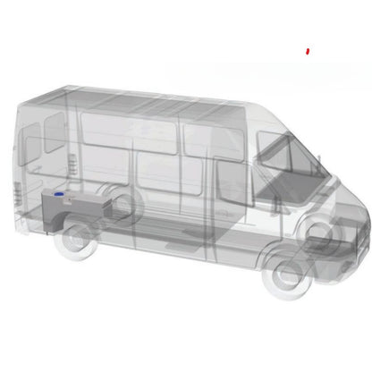 Aplast serbatoio passaruota 112L per Ducato posizione montaggio