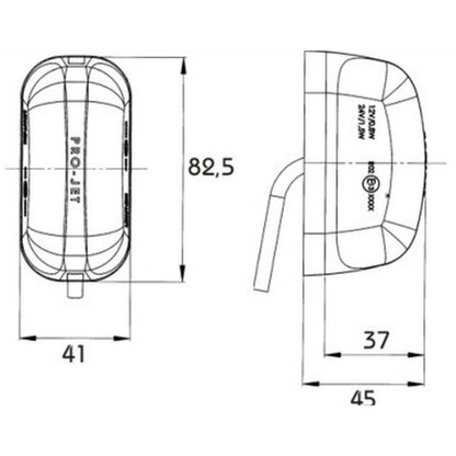 Aspock Pro-Jet disegno tecnico misure