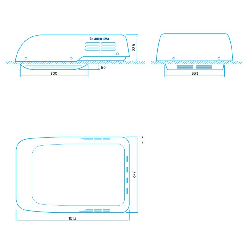 Autoclima RTEH 17 disegno tecnico misure
