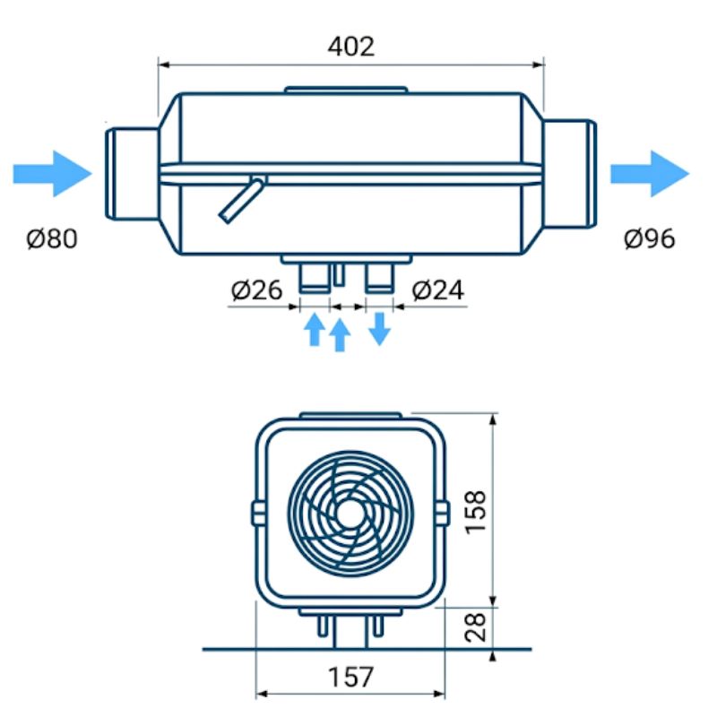 Autoterm Air 44D disegno tecnico misure